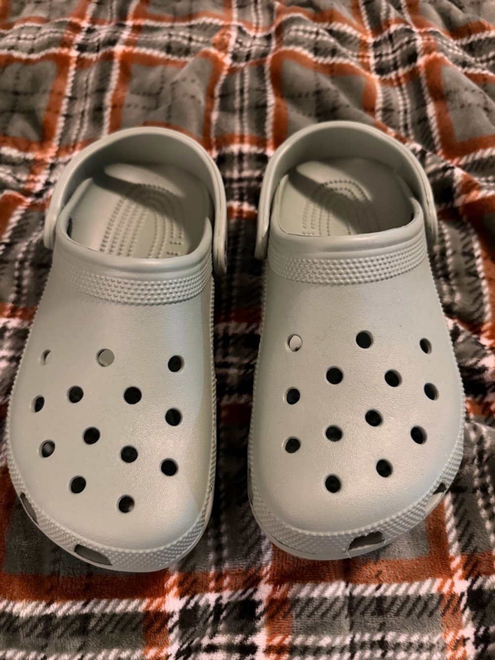 CROCS women or men’s  sage green  women’s size 9 men’s size 7
